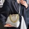 Borsa a bocca di catena spessa in oro borsa a mano da donna