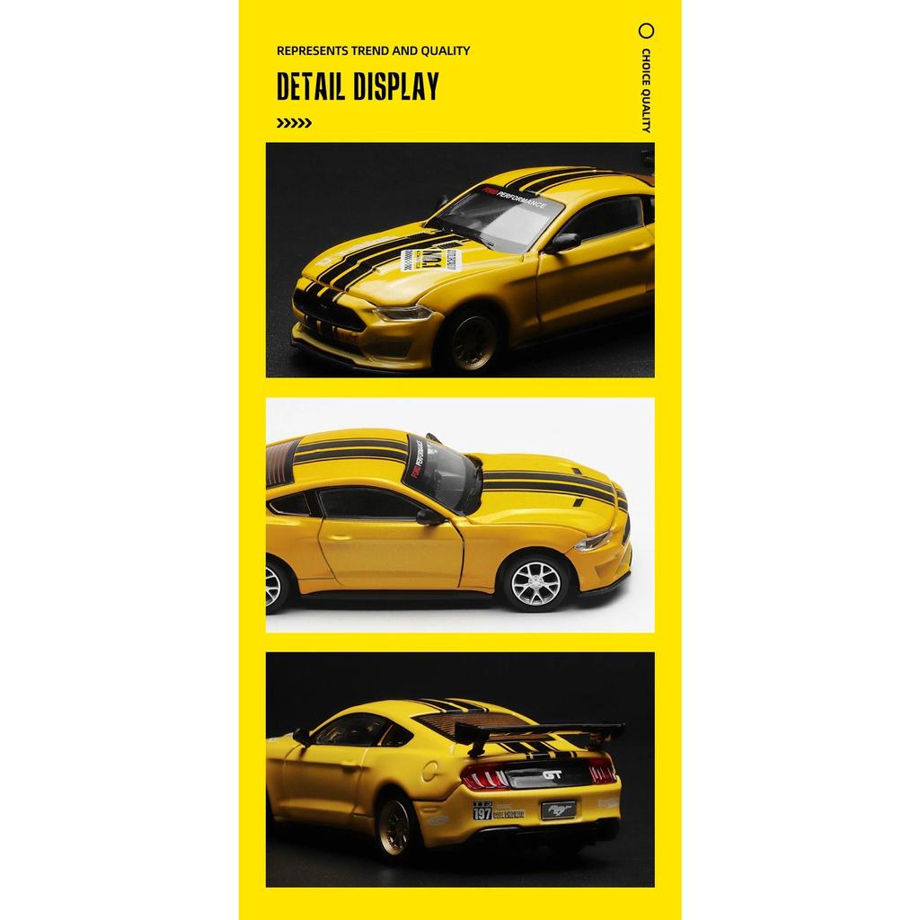 1/42 Scale 2018 Ford Mustang GT Alloy Toy Car Model Racing Alloy Assembly Series Sports Cars Fitting Styles