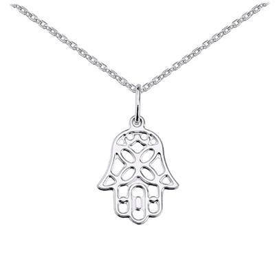 [M5929] - Rhodium-plated Silver 'Fatma' Necklace