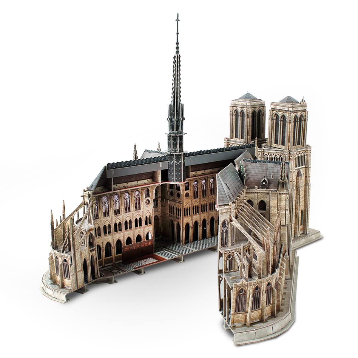 

Cubic Fan 3D Puzzle Craft Kit, Notre Dame Cathedral, MC260h, No Glue or Tools Required