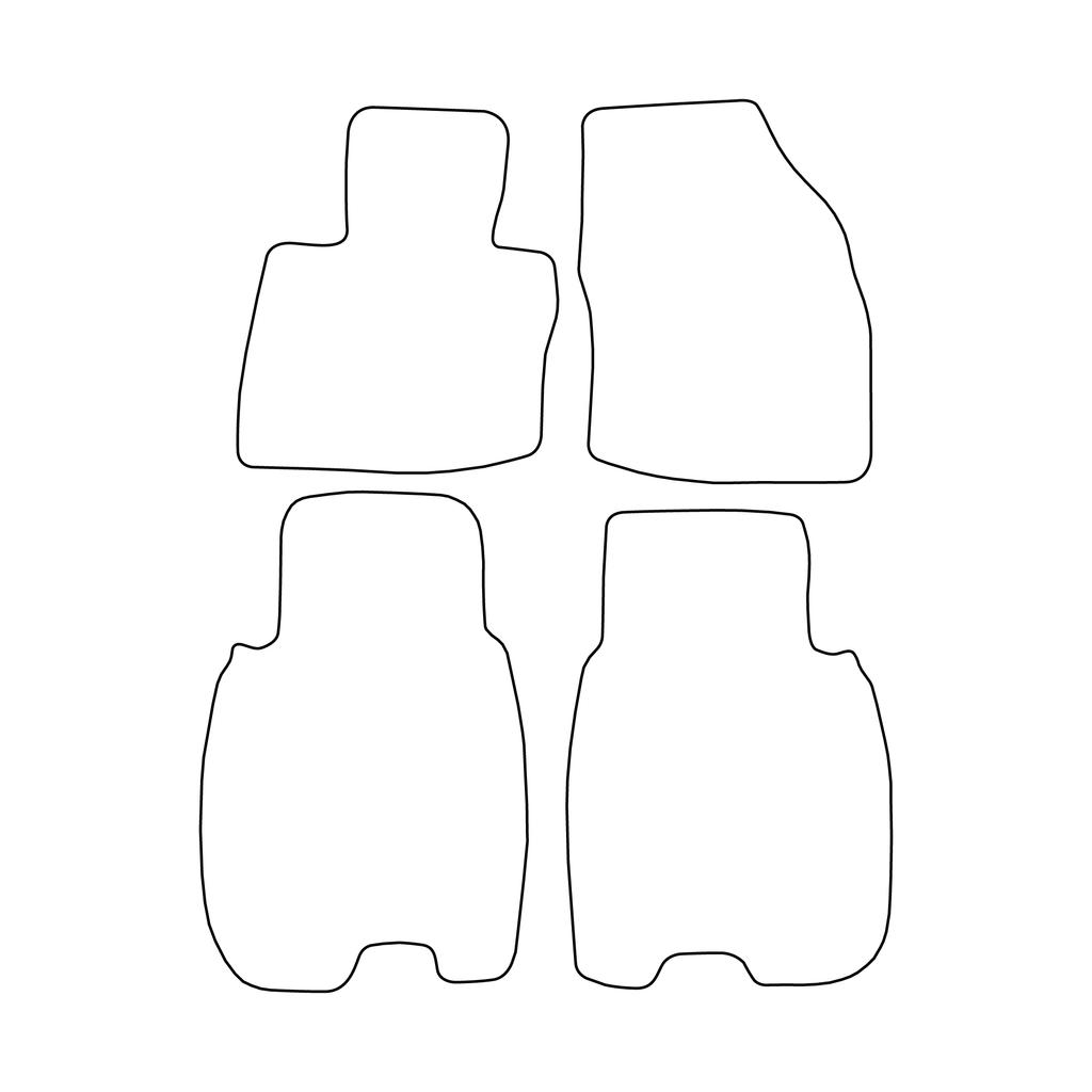 [BLM]HO008 Red - Set of Velour Floor Mats To Fit Honda Civic VIII 3-door 2006-2011 - Red Trim