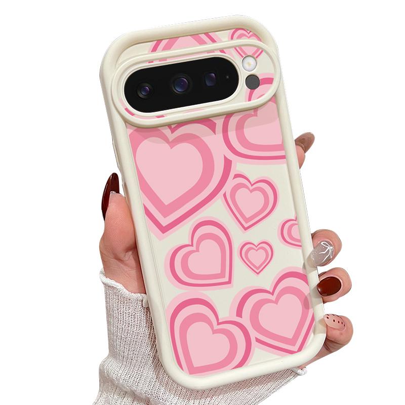 Y2K Retro Gradient Love Hearts Pattern Case For Google Pixel 10 Pro XL Pixel 9A 9 Pro 8 7 8A 7A Shockproof Bumper Soft Silicone Cover