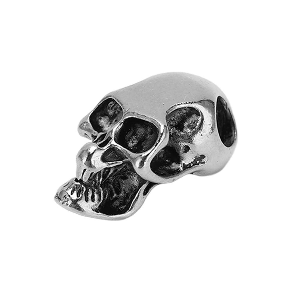 10pcs Skull Head Charm Alloy DIY Making Skeleton Skull Pendants for Paracord KeychainDouble Hole
