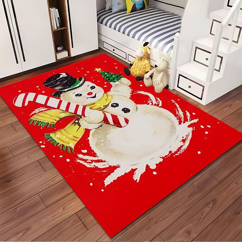 Snowman Christmas Carpet Design suitable as a non-slip mat for the living room or bedroom sofa