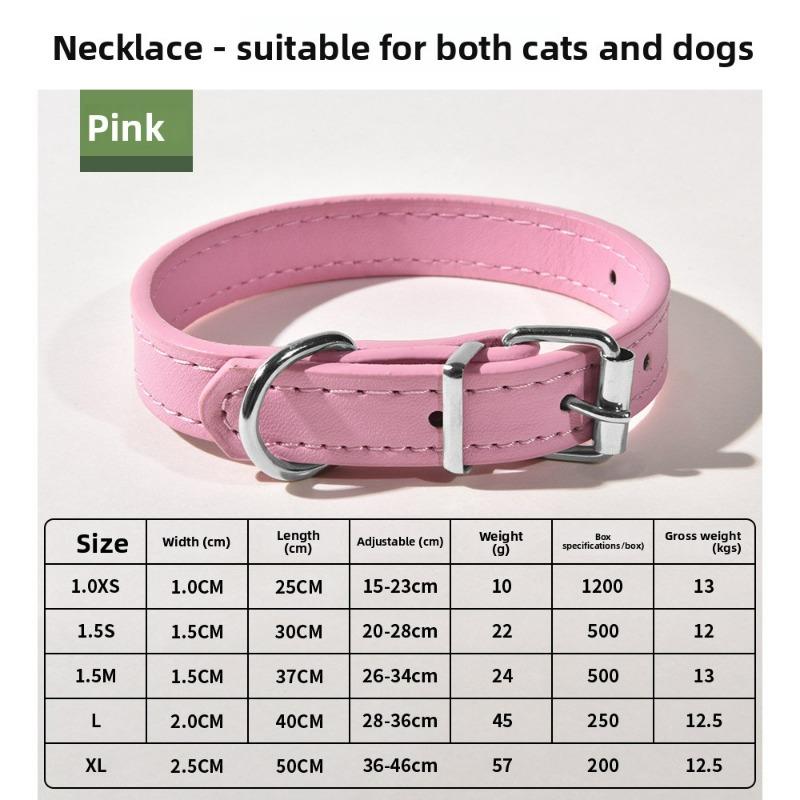 Pet Collar Large Dog Chain Waterproof and Wear-resistant Dog Cat Collar PU Leather Medium and Small Dog Bell Collar