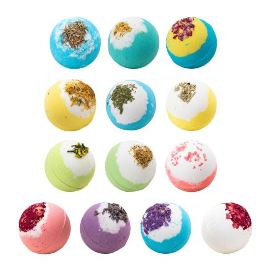 100G Salt Bath Bombs Plants Extract Essential Oils Handmade Fizzies Ball Dry Skin Moisturizing Aromatherapy Shower Ball Women Spa