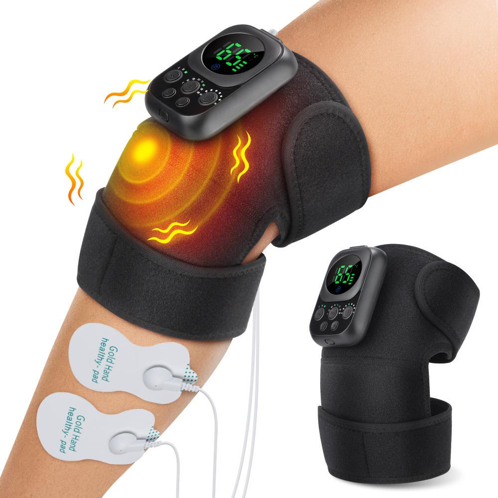 Multi Functional Knee Joint Massager Wireless Phone APP Control Heating Vibration Knee Elbow Pad with EMS Microcurrent Massage