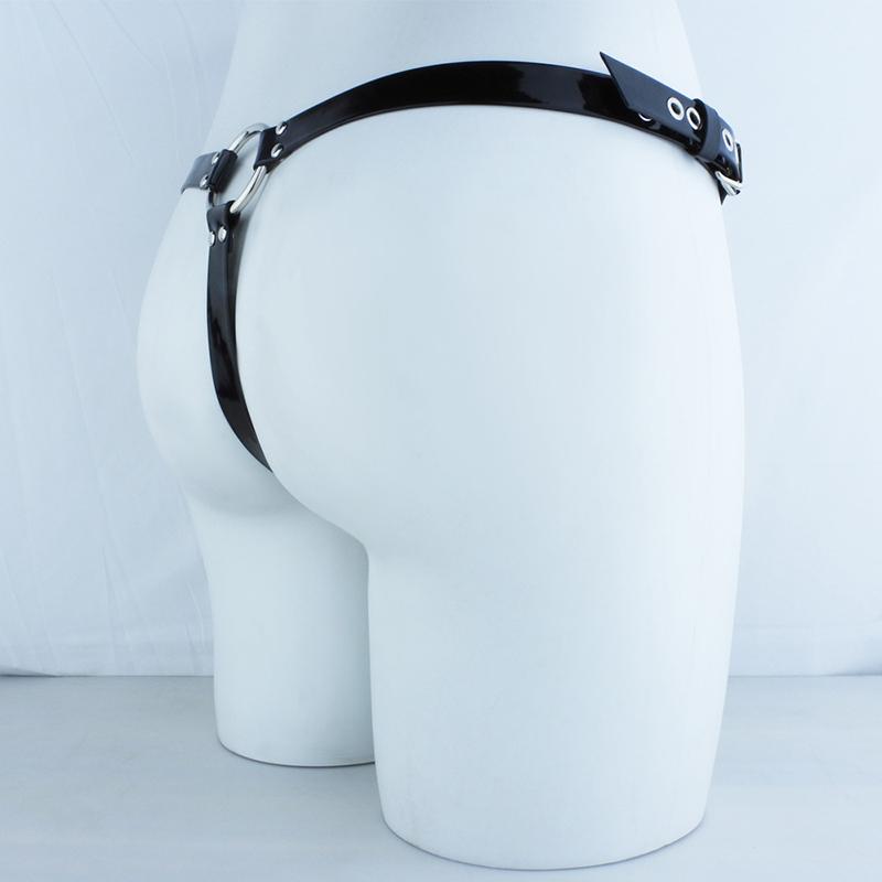 FRRK PU pásový postroj pro hráče BDSM Metal Chastity Cage v různých velikostech Sexy dospělí Intimní produkty Sexuální hračky Bondage