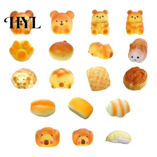 Fake Food Stress Reliever Simulated Toy Slow Rebound Bread Design Relief Rising Squeeze Realistic Texture Color Soft Silicone Decompression