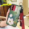 Elderly lady Durable Phone Case For ZTE Blade V40 Vita/A72 Wrist Strap Wristband For Mom Silicone Fashion Dirt-resistant