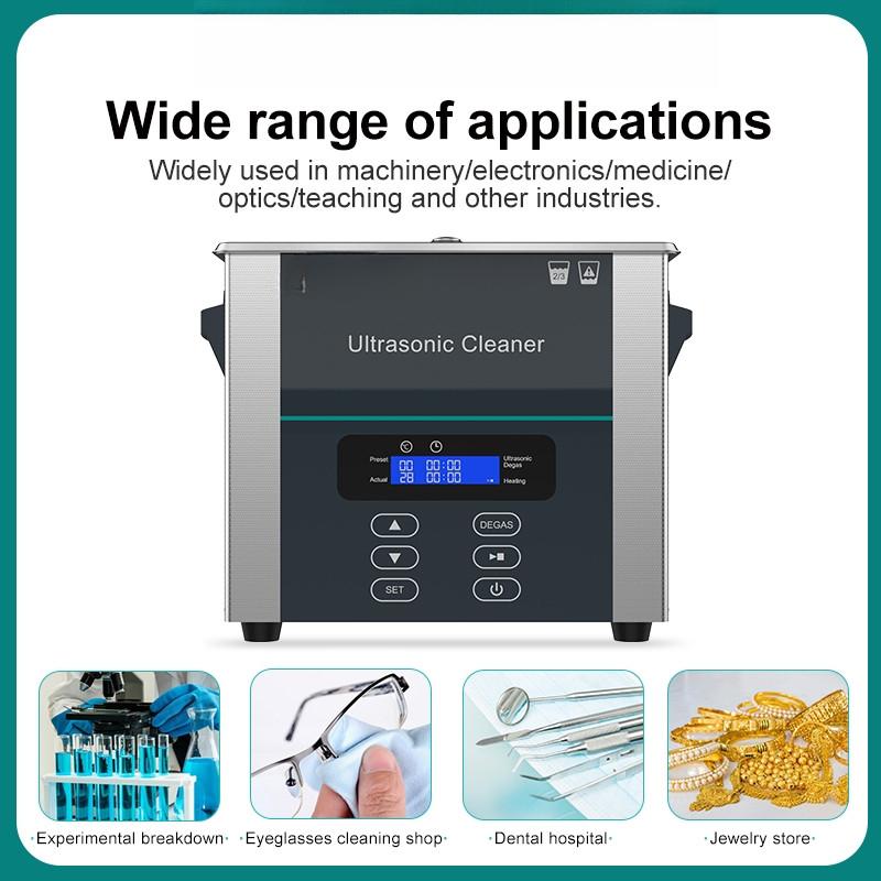 220V Industrial Glasses Jewelry Dental Cleaning Machine Lab Equipment Portable Digital Display Heating Ultrasonic Cleaner