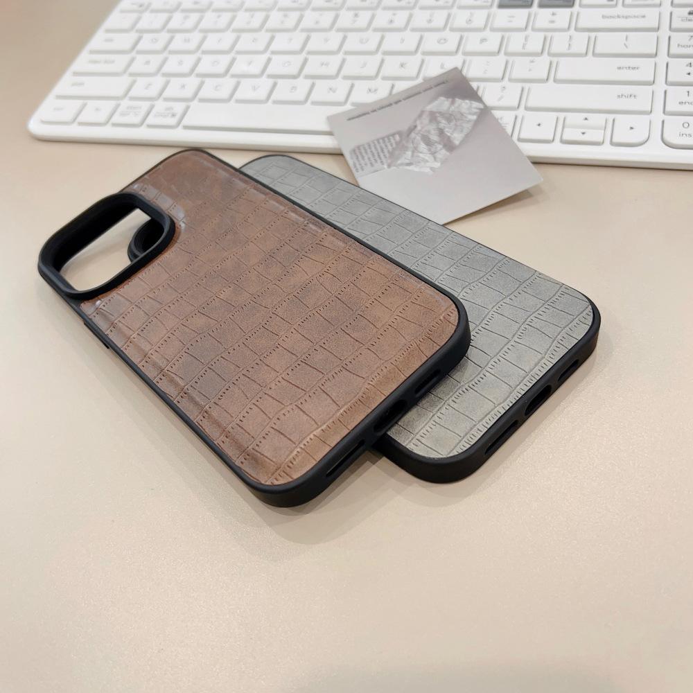 Crocodile Leather Pattern Apple 15 Mobile Phone Case 16promax Retro 12 Suitable for IPhone 13 Personality Trend 11 High End Sense