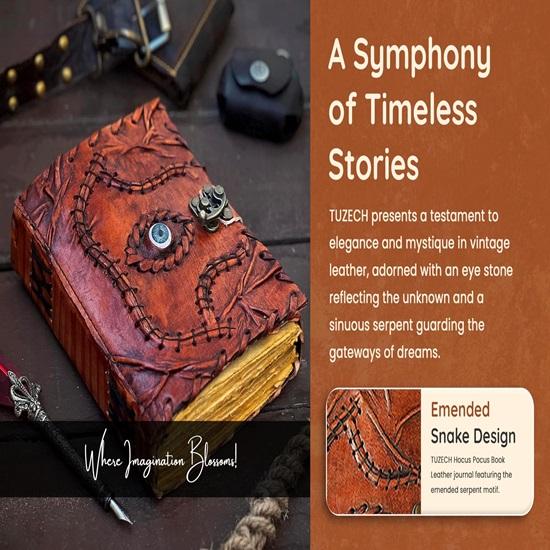 20.32 Cm Leather Journal Third Eye Deckle Edge Paper Grimoire Journal Book of Shadows Seven Chakra Spell Book Lock Clasp Notebook
