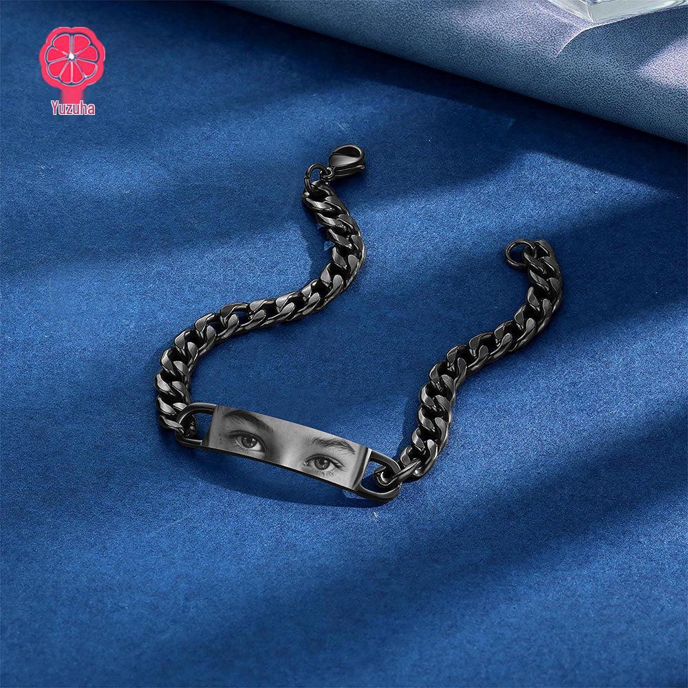 Exclusive Stainless Steel Eye Necklace & Personalized Engraving Bracelet - Christmas Gift