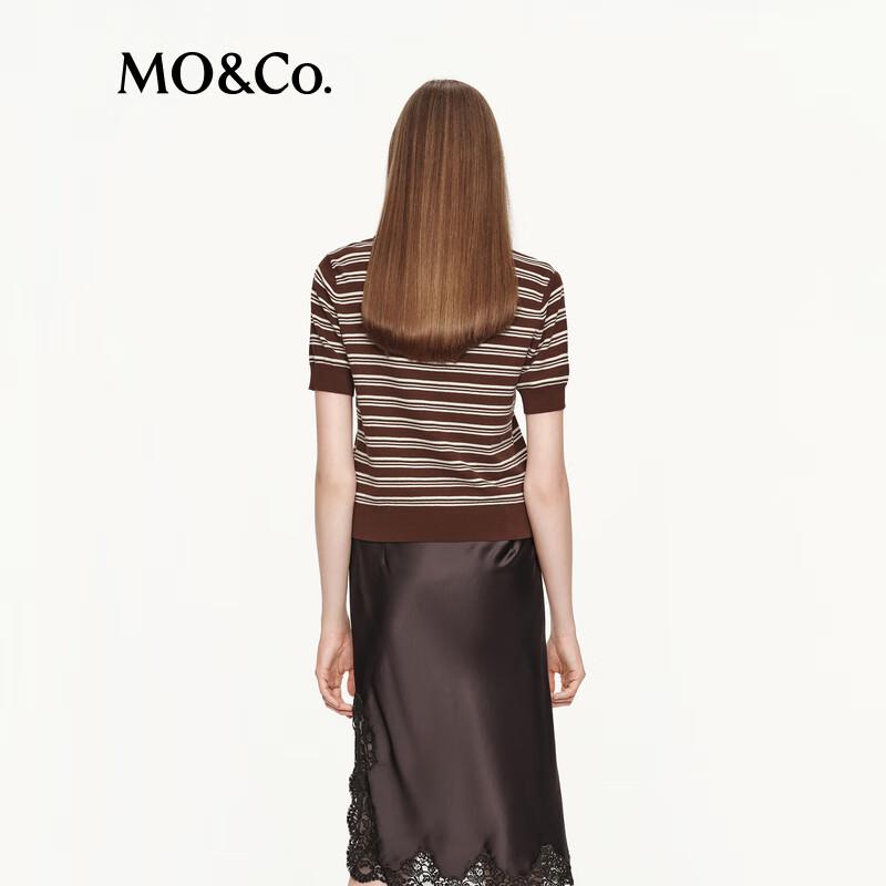 MO&Co. Striped Polo Knit Top