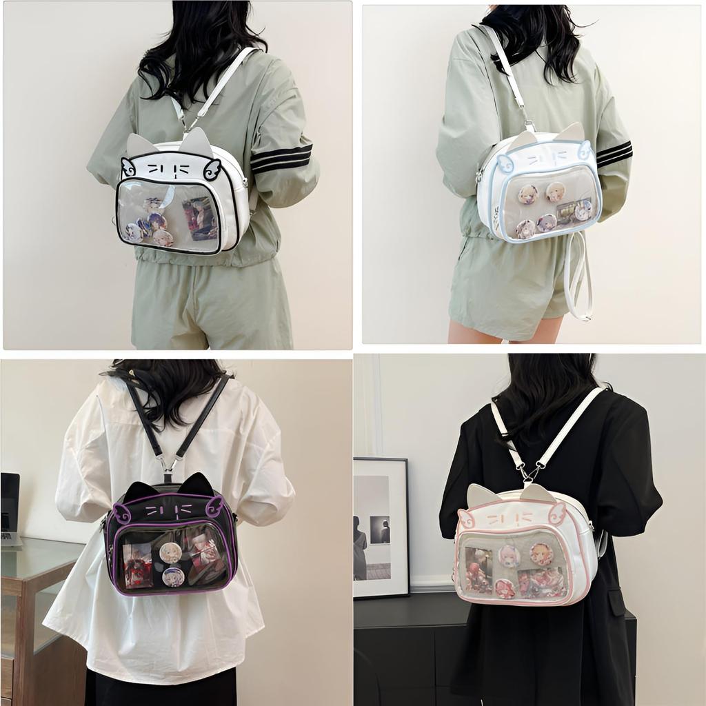 Ita Oshikatsu Shoulder Show Clear Crossbody Small Cute Perfect Backpack [PandaSays] Bag, Bag, Bag, Bag, Pouch, Bag, 2-Way, Cat-Shaped Fashion, Gift,