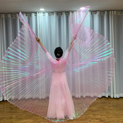 Bauchtanz Performance Wear Erwachsene Kinder Tänzer Feenflügel Show Bühnentanz Kostüme Farbe Schmetterling Isis Flügel Perform Requisite