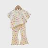 2025 Summer Colorful Love Knit Set: Girls' Baby Top & Flared Pants