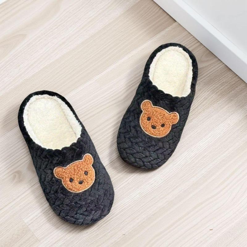 Načechrané domácí teplé pantofle Crosscross, měkká podrážka s otevřenou špičkou a plyšovou podšívkou útulné boty, protiskluzové pantofle na podlahu, zima a podzim