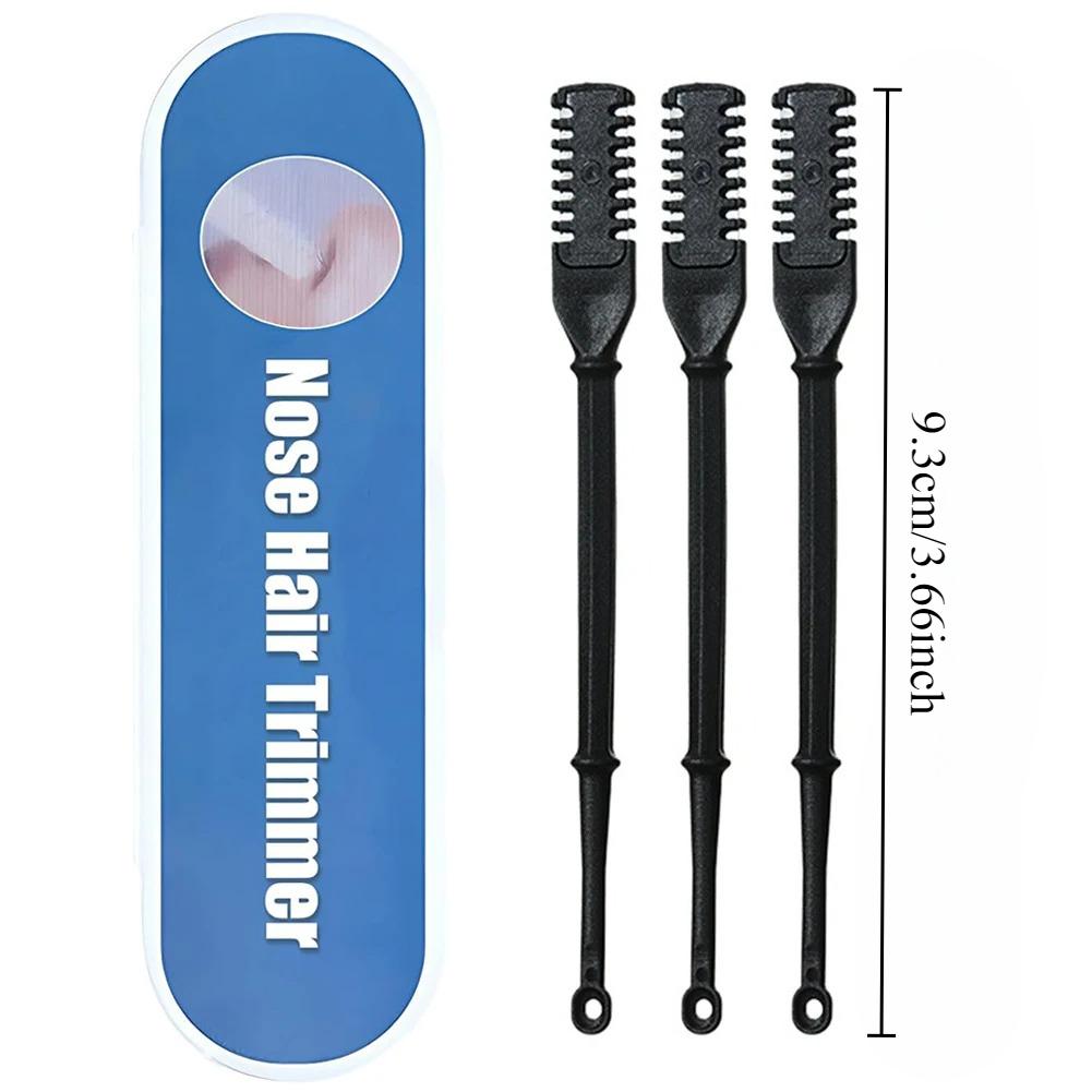 3pcs Double Nose Hair Scissors Nose Hair Trimmer Manual Nose Hair Removal Tool Double-sided Blade Hair Removal Accessories