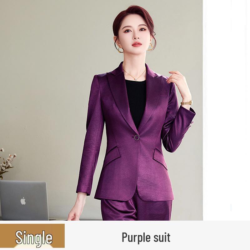 Executive Women s High-End Professional Suit Set: Formal Two-Piece for Civil Servants, Hotel Staff, and Business Leaders XL фиолетовой куртки