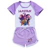 Dětské Dívčí Anime Kreslený POP Zpěvák Super Star Zoey Rumi Mira Potisk Tričko s Krátkým Rukávem Šortky Kalhoty Ležérní Oblečení Set
