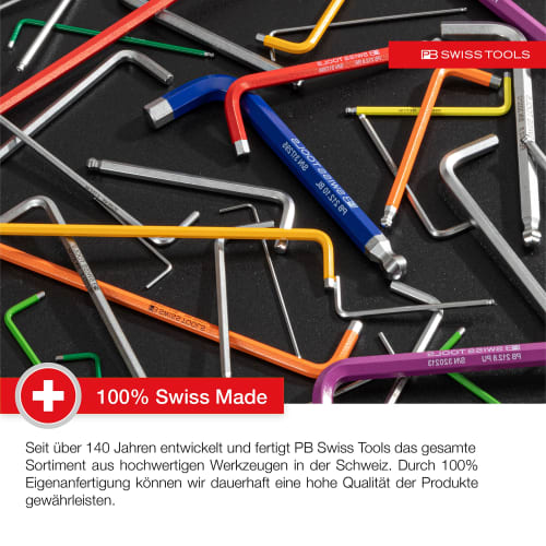 PB SWISS TOOLS Ball Head Long Hex Wrench Set 212.LH-10CN