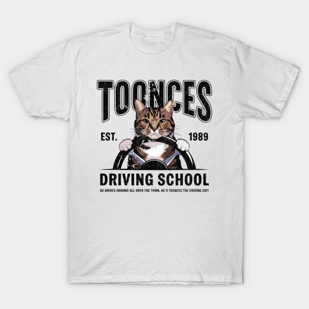 

Men Black Print T-shirt Retro / Toonces No-Cut Transfer Paper Print Cotton Tshirt M