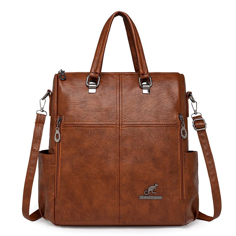 Damski plecak vintage wielofunkcyjny skórzany PU torba na ramię dużej pojemności ręczna torba crossbody do codziennych dojazdów do pracy i weekendowych wyjść