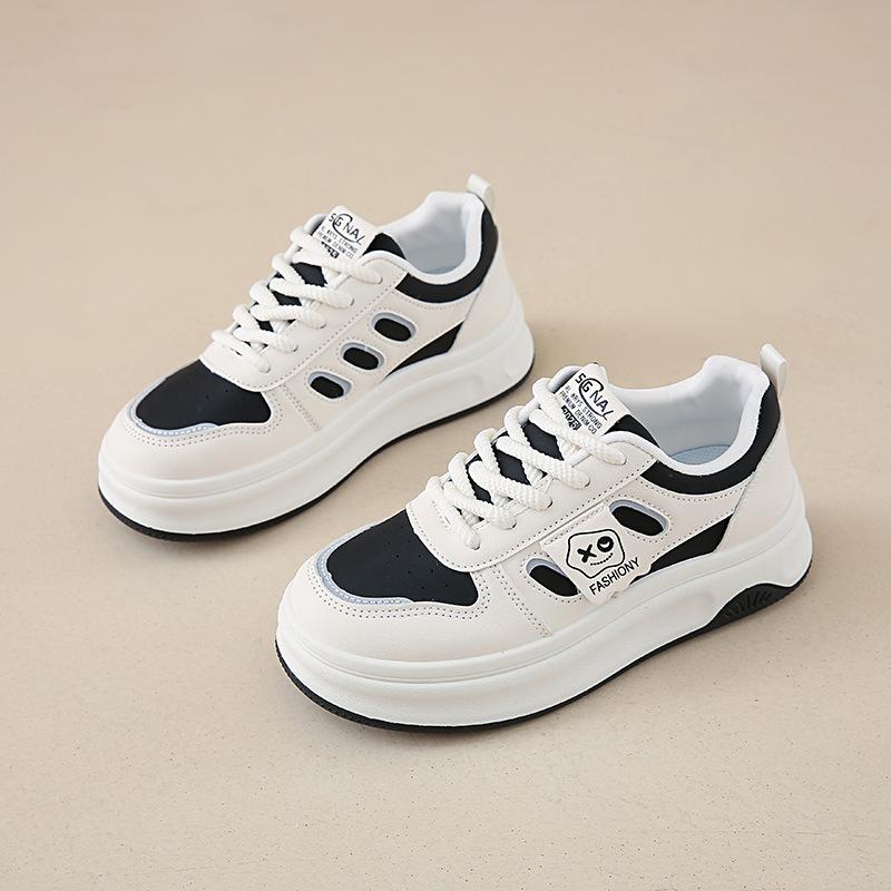 Small Man Thick Sole Height Increase 6cm Small White Shoes Women's Autumn New Versatile Student Casual Board Shoes Leather Sports Shoes