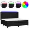 VidaXL Slat Bed Base with Mattress and LED, Upholstered Bed with Headboard, Double Bed, Adult Bedroom Bed, 3138423