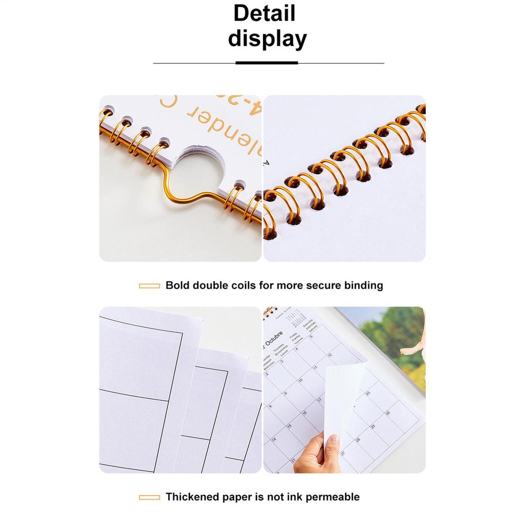 2026 Multilingual Wall Calendar 12 Month Coil Planner Modern Decorative Bedroom Dormitory Apartment School Workplace Supplies