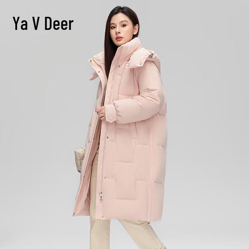 Женский пуховик средней длины с капюшоном Yalu M