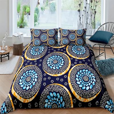 Exotisches Geometrisches Bettbezug-Set Luxuriöses Mandala-Bettwäscheset Bunte Abstrakte Kunst Polyester Steppdeckenbezug Queen Bettdeckenbezug