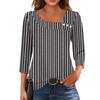 3/4 Sleeve Shirts For Women  Tees Blouses Casual Plus Size Basic Tops Pullover
