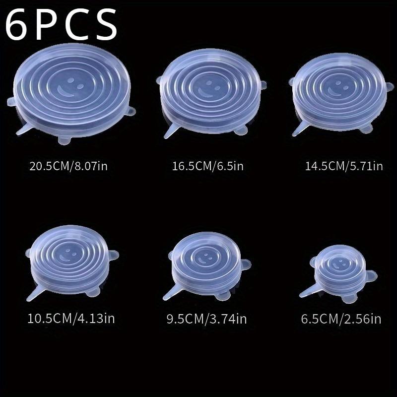 6-Pack Multi-Purpose Silicone Food Covers - Reusable Transparent Refrigerator Bowl Lids, Ideal Christmas Gift
