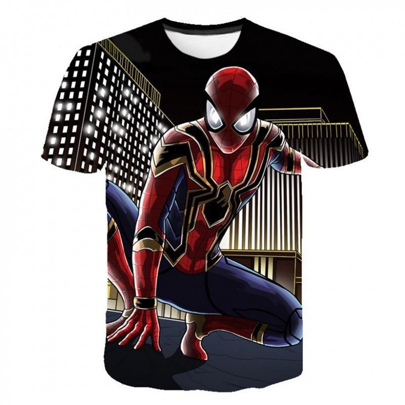 Fashionable Men's Spider Man 3d Printed T-Shirt Superhero Battle Posture 3d Printed Summer Trend Short Sleeved Tee Tops Clothing