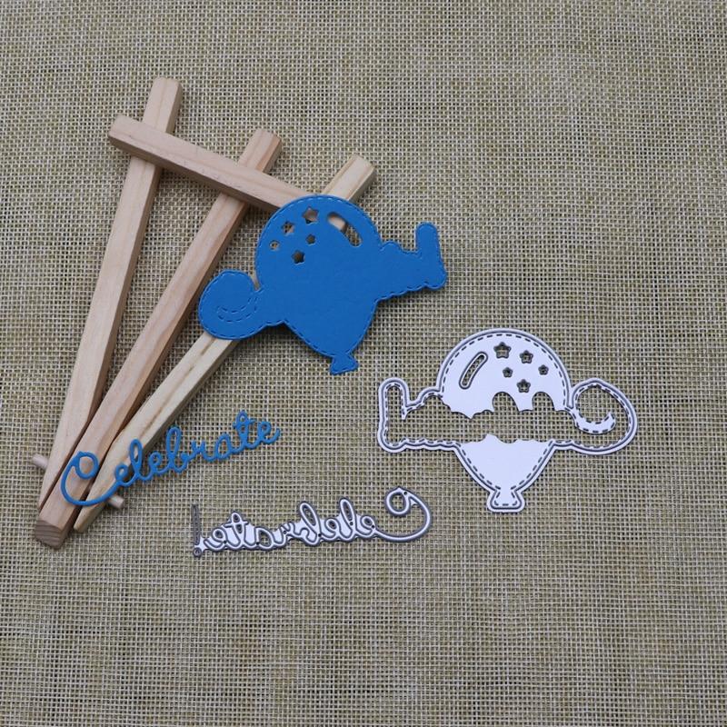 Metal Cutting Dies Hot Air Balloon Celebration for Decor Album Cards Paper Craft DIY Scrapbooking