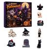 Creative Holiday Scene Decor Halloween Advent Calendar with 9 Mini Resin Figures, Day Spooky Countdown Gift Box To Calendar, Surprise Collectible