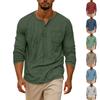 Camicia Casual da Uomo a Maniche Lunghe con Girocollo, Abbottonatura Frontale e Tasche