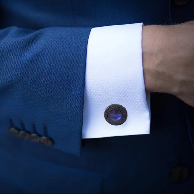 Mens Classical Alloy Cufflinks Eye-catching Crystal Cufflinks for Business Wedding Shirt Christmas Gift