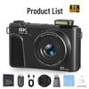 WD300 8K Mirrorless Digital Camera with High Pixels, Flip Screen & WiFi for Mobile Uploads - Perfect for Students and Party Scenes