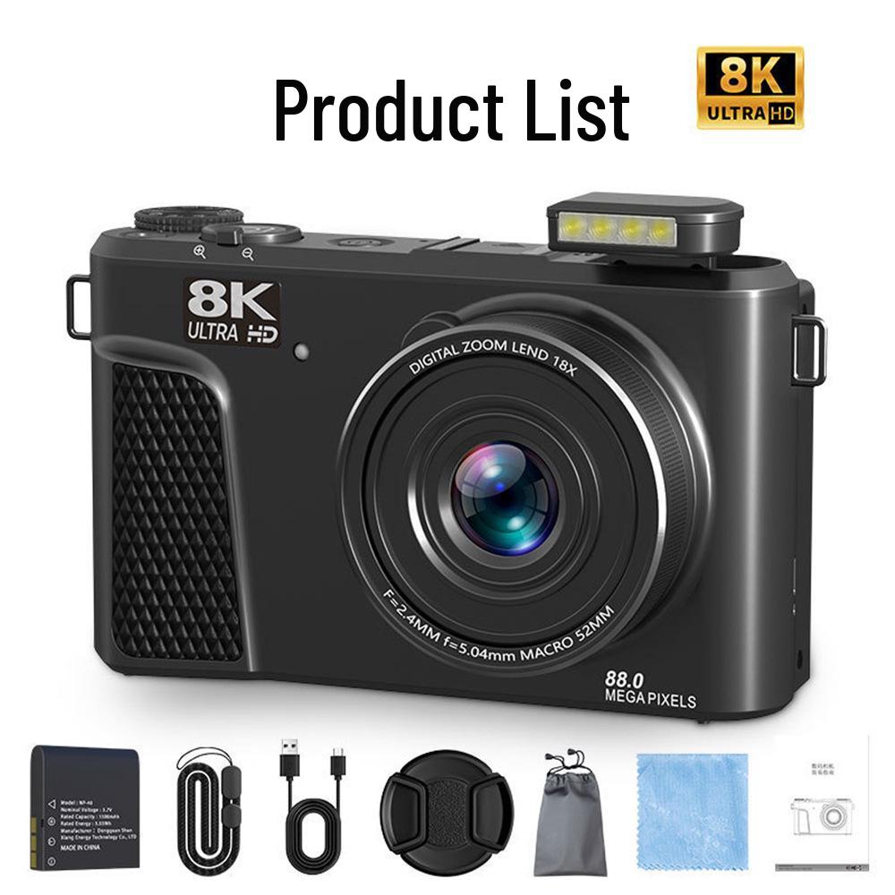 WD300 8K Mirrorless Digital Camera with High Pixels, Flip Screen & WiFi for Mobile Uploads - Perfect for Students and Party Scenes