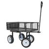 VEVOR Garden Cart with Seat, 226.8 Kg, Rolling Steel Garden Work Seat with Wheels, Heavy Duty Gardening Stool, with Tool Tray & Adjustable Handle