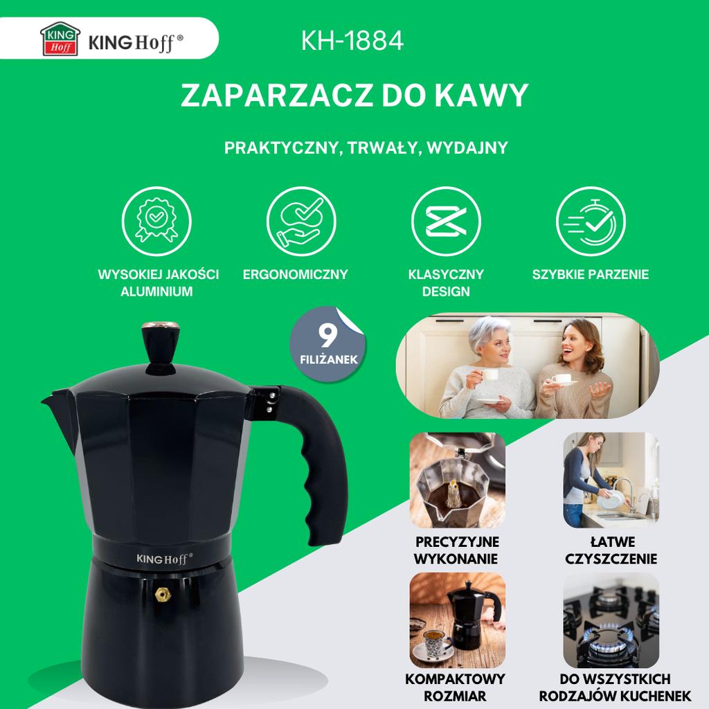 Kawiarka Espresso Kafeterka Ciśnieniowa KINGHOFF 450ml 9 Filiżanek KH-1884