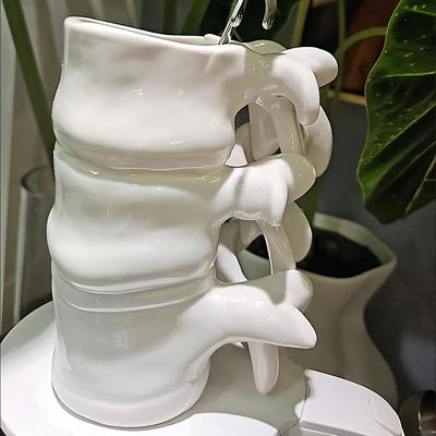 Anatomical Spine Shaped Ceramic Mug 3D Vertebrae Skeleton Cup Novelty Medical Gift for Doctor Nurse Anatomy Enthusiasts Vase
