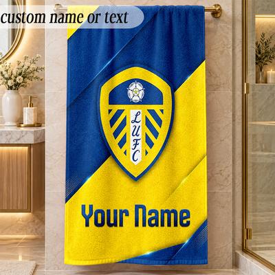 Plážová osuška Leeds United Vlastní jméno Text Personalizovaná měkká osuška na pláž bazén vnitřní domácí dekorace Dárek