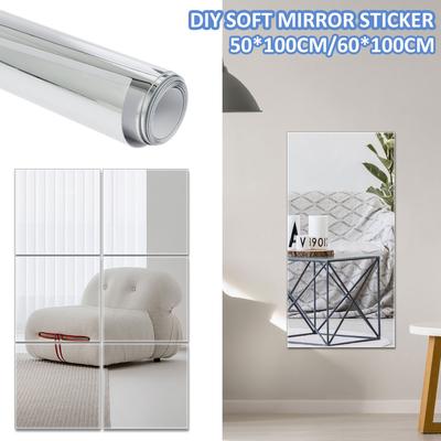 Self Adhesive Mirror Stickers Flexible Mirrors Sheets Cuttable DIY Wall Mirror PET Non Glass Mirror Stickers Mirror Wall