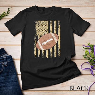 T-shirt Unisexe Drapeau Américain Football US Effet Vieilli 4 Juillet