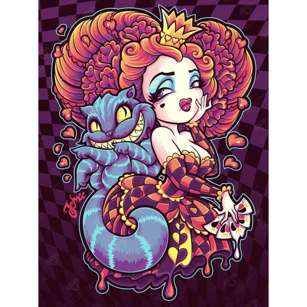 Alice In Wonderland 5D DIY Diamond Painting Mosaic Disney Cartoon Art Cross Stitch Embroidery Rhinestones Home Decor Kids Gift